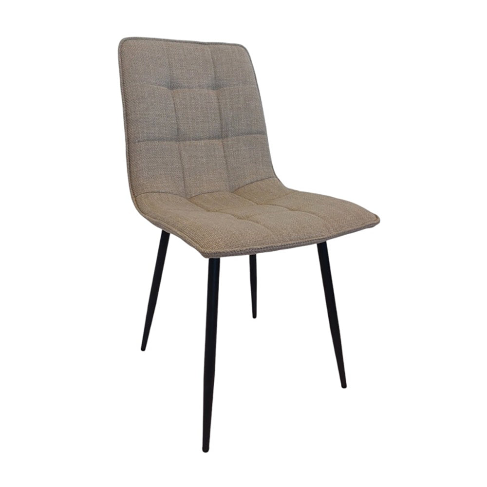 Valentino Dining Chair Taupe Fabric and Round Metal Legs-zoom-1