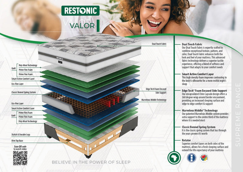 Restonic Valor Medium Double Mattress Extra Length-zoom-