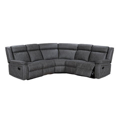 Vancouver 3Pce - 2 Action Corner Suite Pocket Coil Cushions Grey Fabric 2 Seater