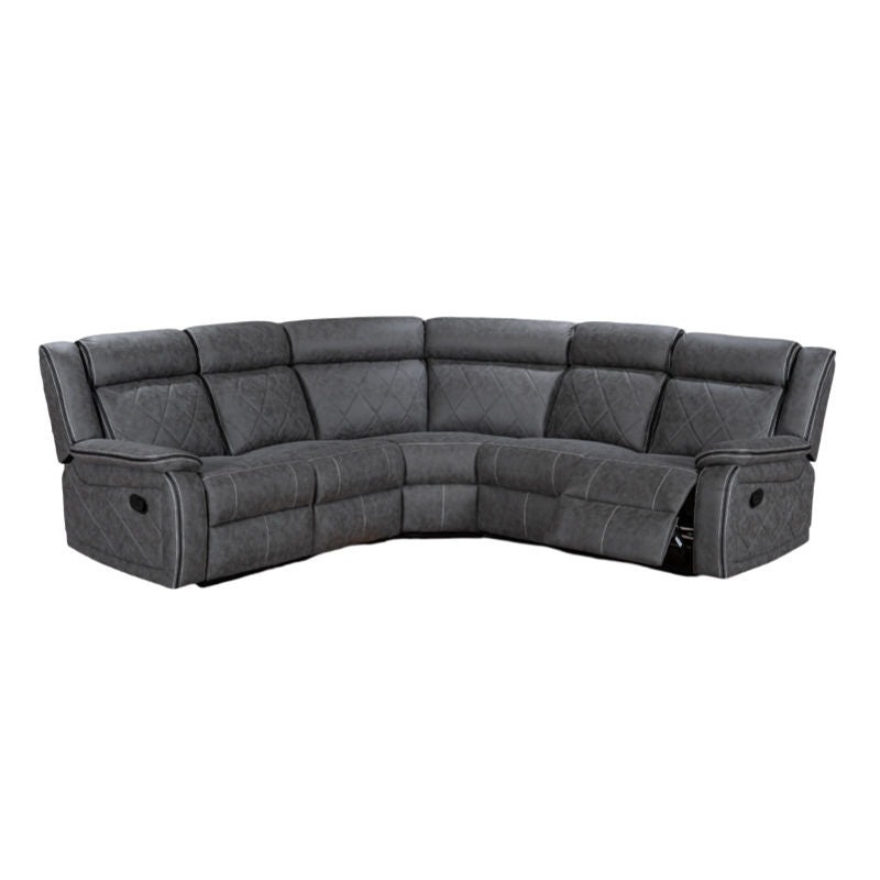 Vancouver 3Pce - 2 Action Corner Suite Pocket Coil Cushions Grey Fabric 2 Seater