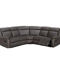 Vancouver 3Pce - 2 Action Corner Suite Pocket Coil Cushions Dark Brown Fabric 2 Seater