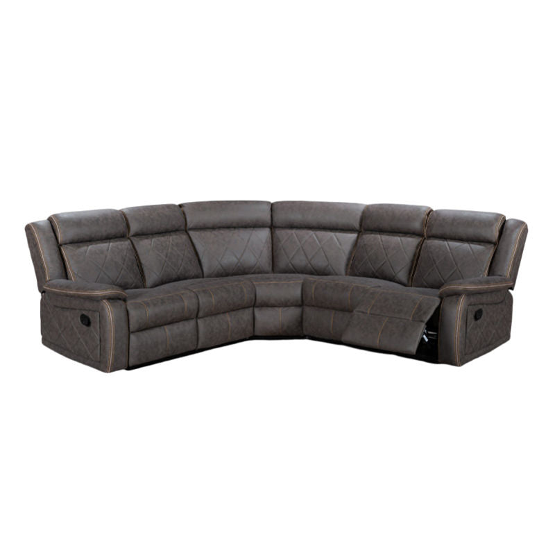 Vancouver 3Pce - 2 Action Corner Suite Pocket Coil Cushions Dark Brown Fabric 2 Seater
