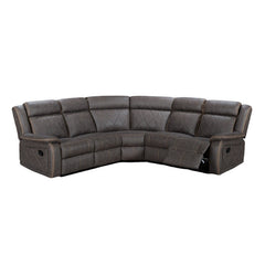 Vancouver 3Pce - 2 Action Corner Suite Pocket Coil Cushions Dark Brown Fabric 2 Seater