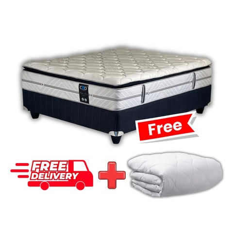 Serene Medium Queen Bed Set Standard Length + FREE Mattress Protector & FREE Delivery