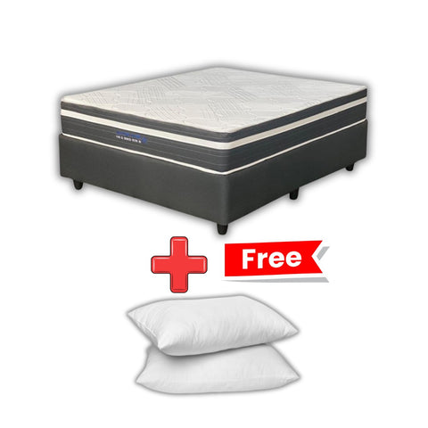 Master Sleep Double Bed Set Standard Length + 2 FREE Pillows