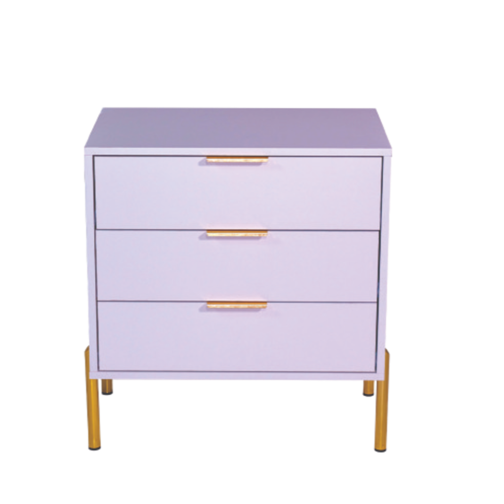 Ava White Gold Legs, Gold Handles Melamine Pedestal-1