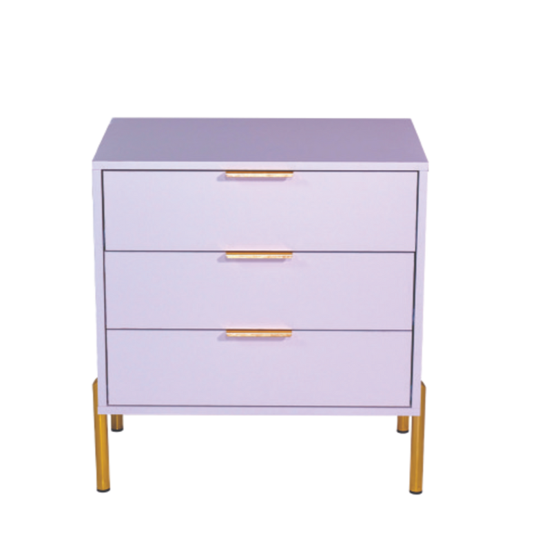 Ava White Gold Legs, Gold Handles Melamine Pedestal-zoom-