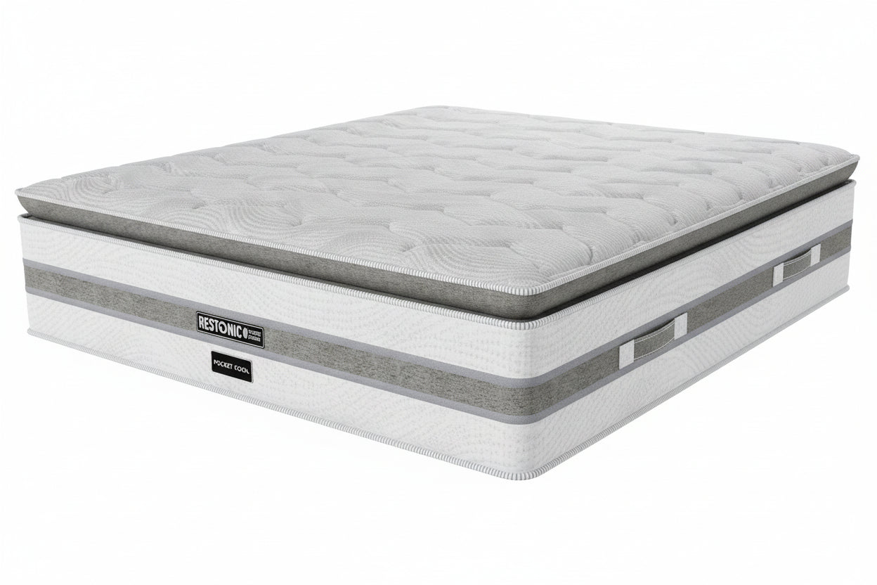 Restonic Pocket Cool Medium King Bed Set Standard Length-zoom-2