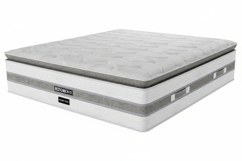 Restonic Pocket Cool Medium King Bed Set Standard Length-zoom-