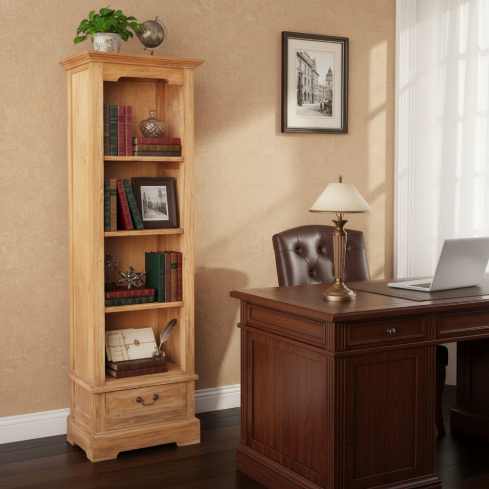 Inna Bookcase Natural Antique Mahogany H 1800mm x W 560 x D 370-3