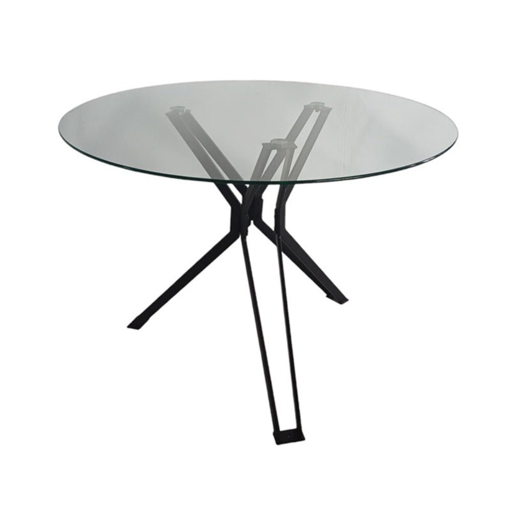 Bretta Dining Table 1m Round - Glass Top
