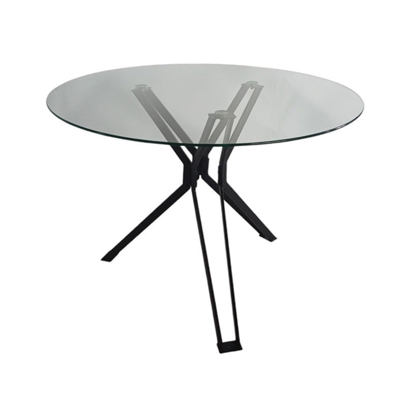Bretta Dining Table 1m Round - Glass Top-zoom-