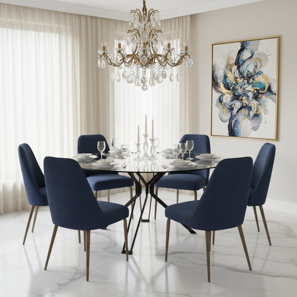 Bretta Dining Table 1m Round - Glass Top-zoom-2