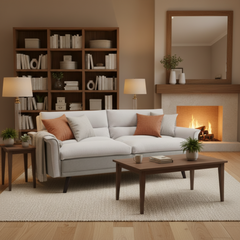Gray sofa on a white background