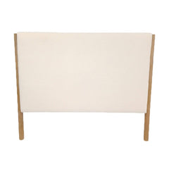 Beige headboard with wooden frame on a white background