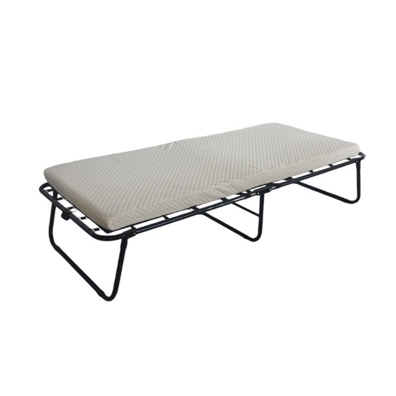 Fold Up Bed with Matress Black Metal Frame-zoom-