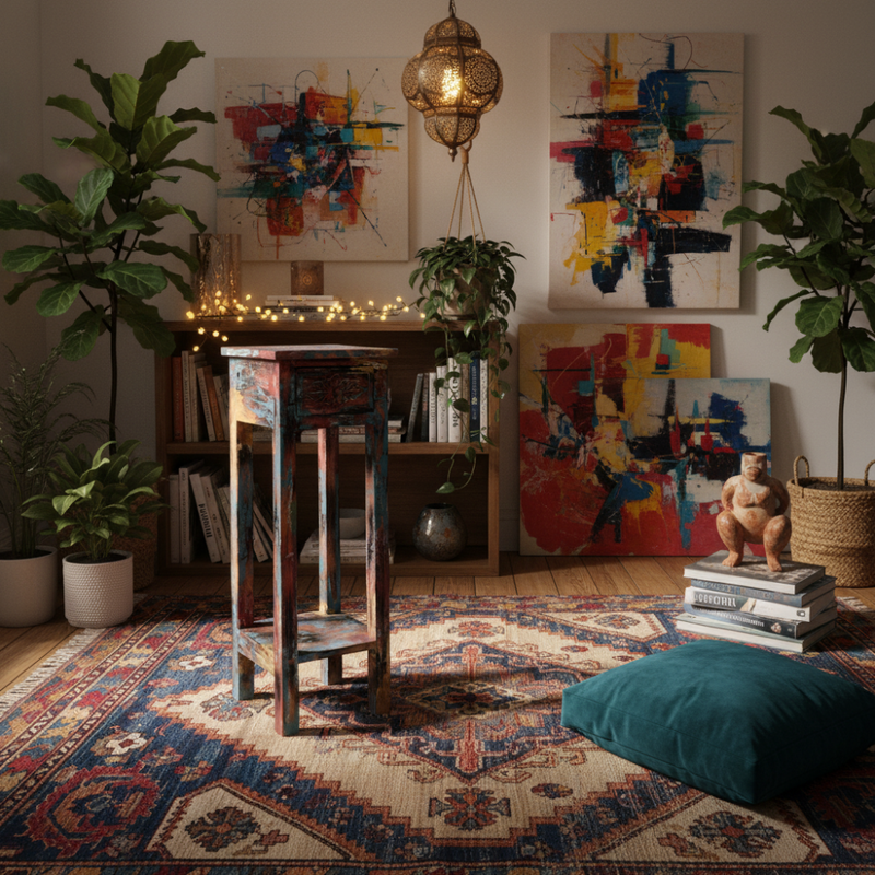 Marocco One Draw Pedestal Multi Colour-zoom-