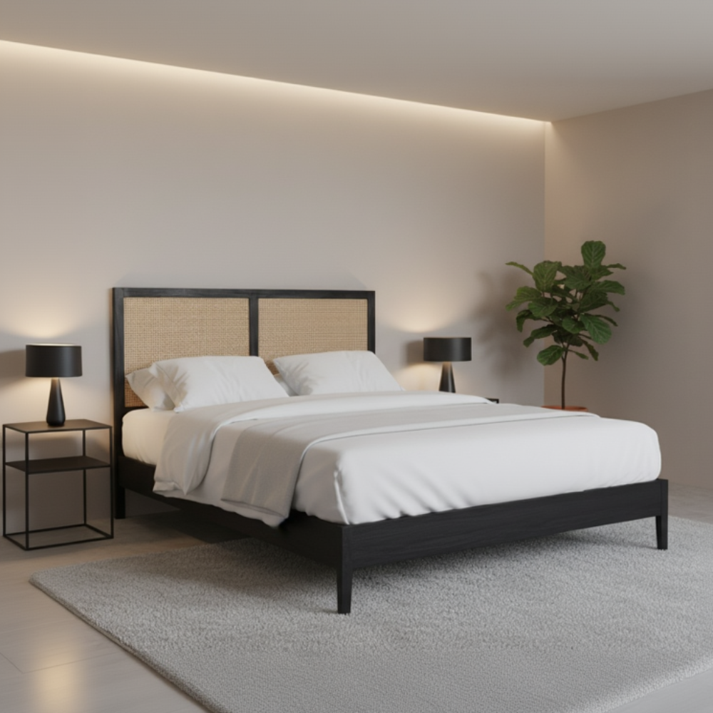 Maya Queen Size Headboard Birdeye/Black-zoom-3