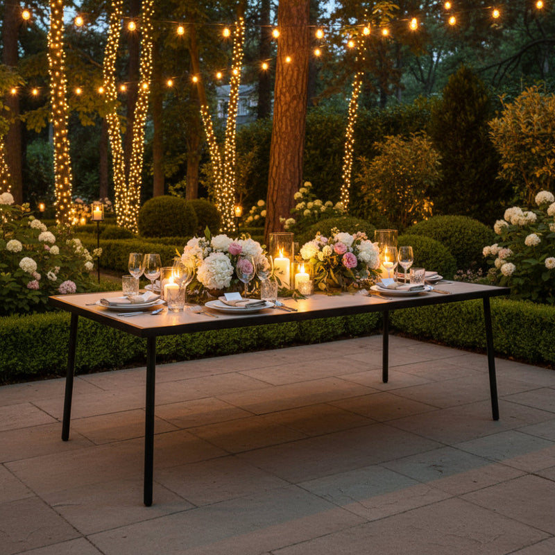 Sundby Patio Table Metal/Temp. Glass Top-zoom-