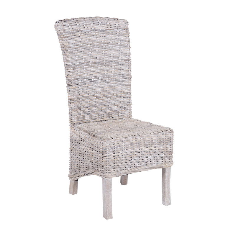 Cuba Dining Chair Rattan White Wash