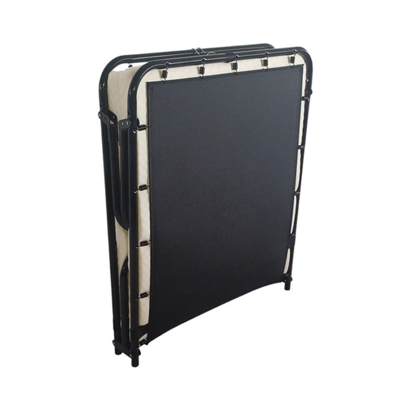 Fold Up Bed with Matress Black Metal Frame-zoom-