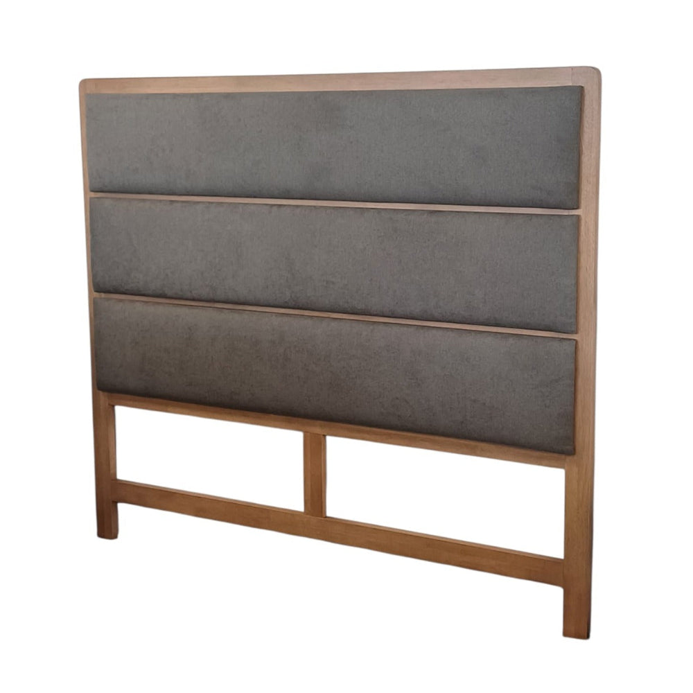 Giselle Queen Head board Upholstered Stone Fabric & Rubberwood Frame-3