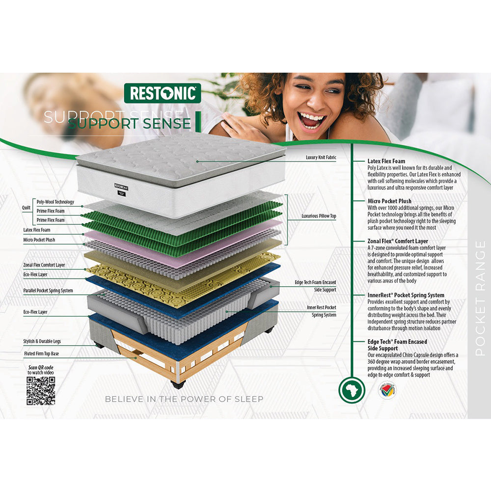 Restonic Support Sense Medium Double Bed Set Standard Length-zoom-6