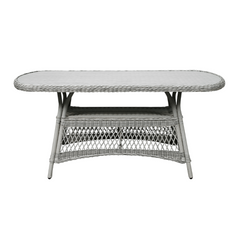Wicker outdoor table on a white background