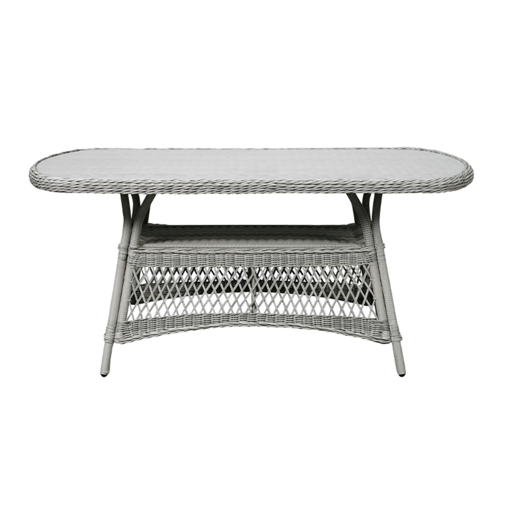 Wicker outdoor table on a white background