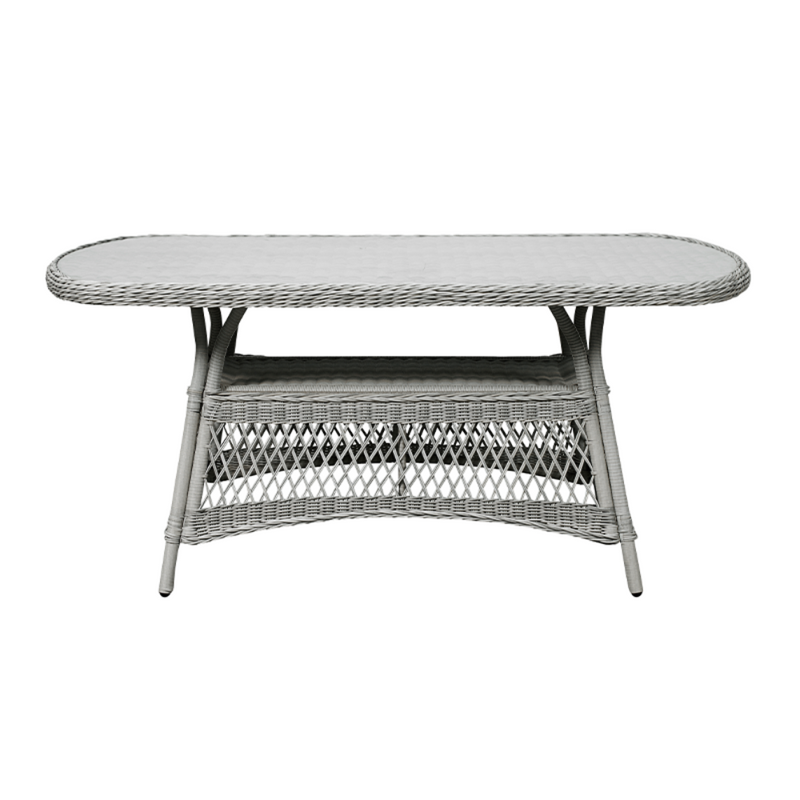 Sundby Patio Table - Poly Rattan Grey-zoom-