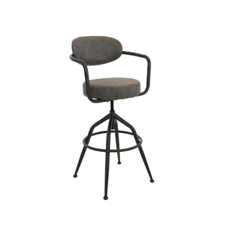 Brenda Swivel Bar Chair Metal/PU Grey-zoom-