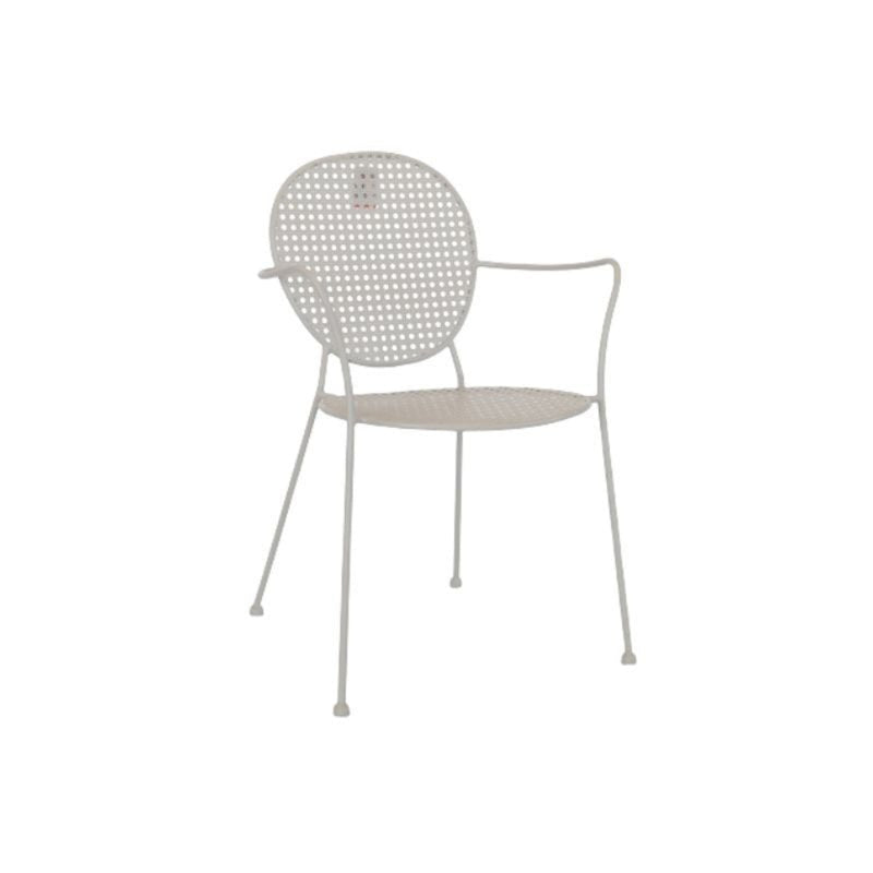Sundby Stackable Garden Arm Chair Grey Metal-zoom-