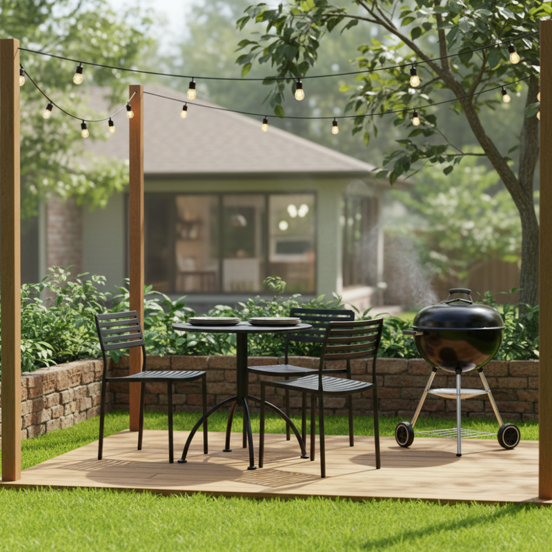 Tropicana 5Pce Bistro Set Metal Black-zoom-