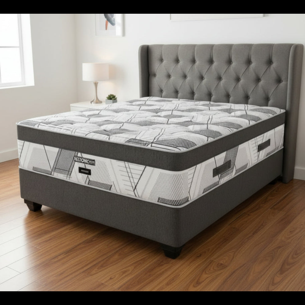 Restonic Mirage Medium Queen Bed Set Standard Length