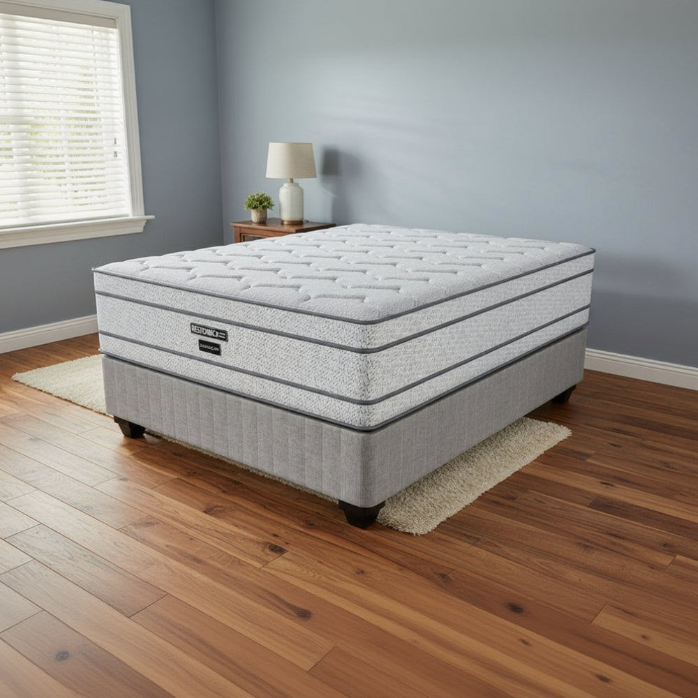 Gray mattress with 'HISTORIC' branding on a white background
