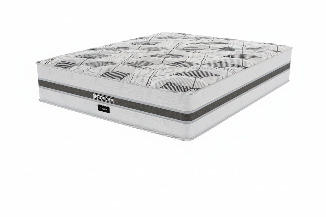 Gray and white mattress on a white background