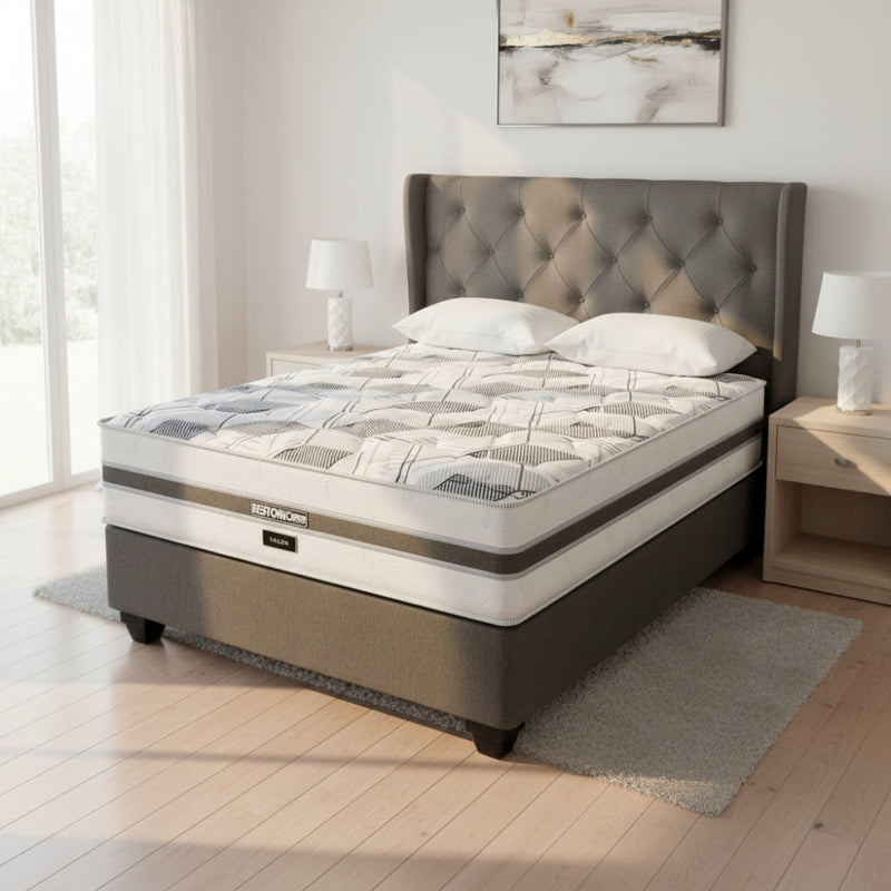 Restonic Valor Medium Double Bed Set Standard Length-zoom-