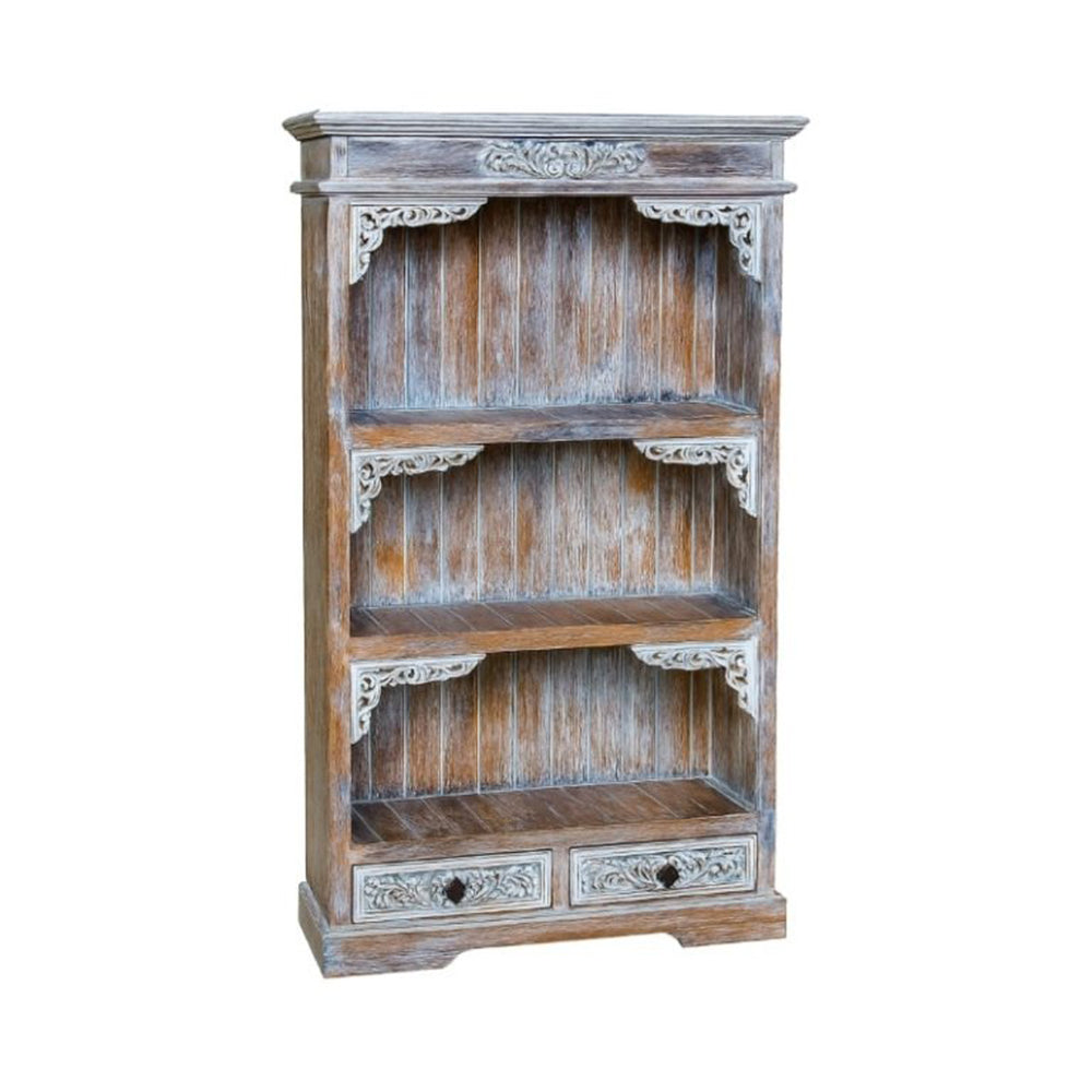 Barton Bookcase White Wash Mahogany H1500-1