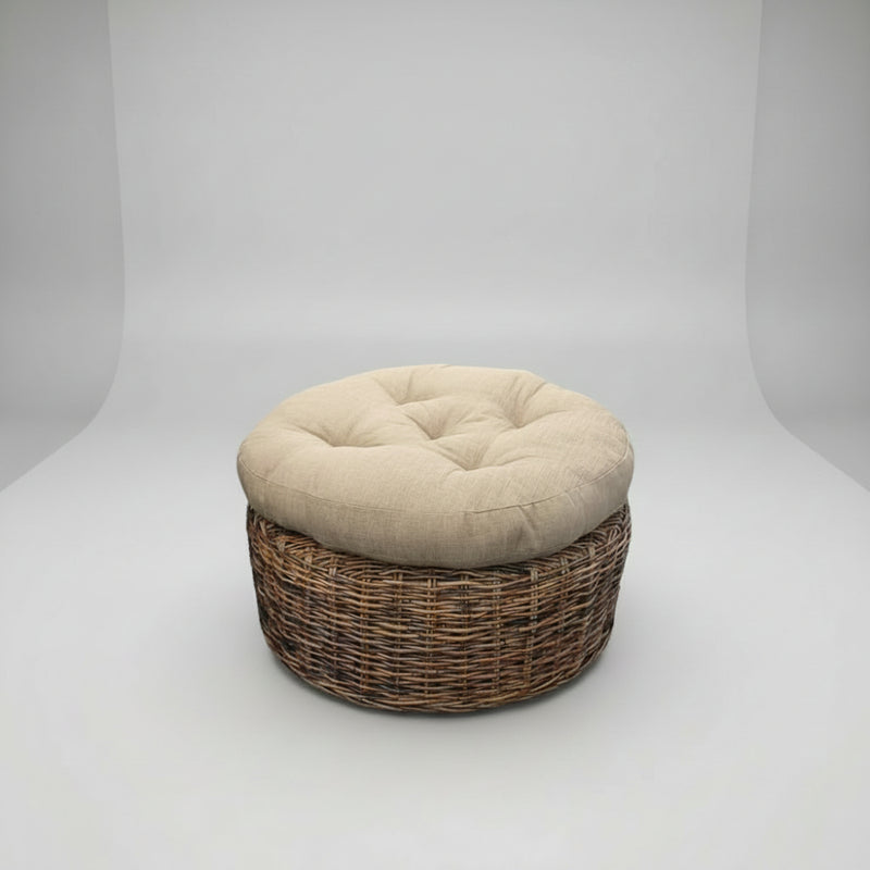 Tiger Ottoman Croco Rattan & Cushion-zoom-