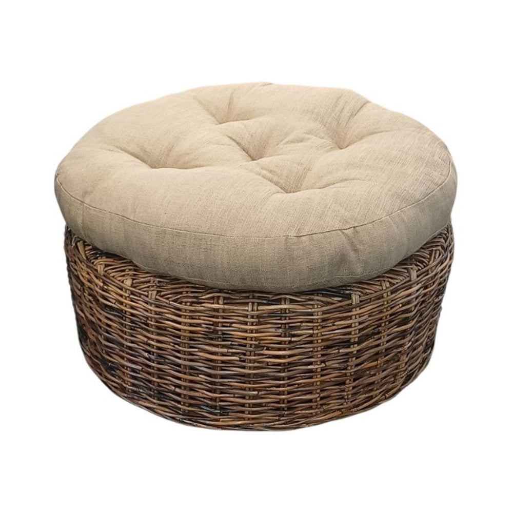 Tiger Ottoman Croco Rattan & Cushion-1