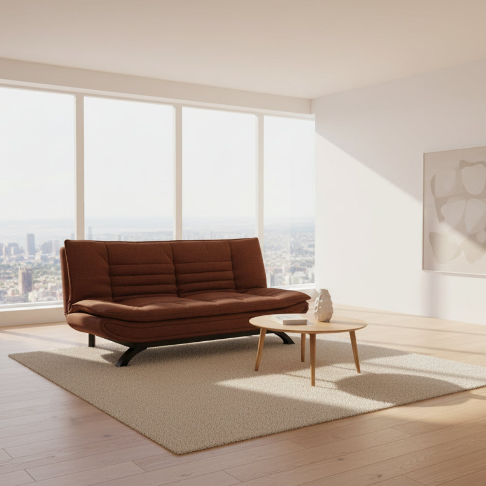 Brown sofa bed on a white background