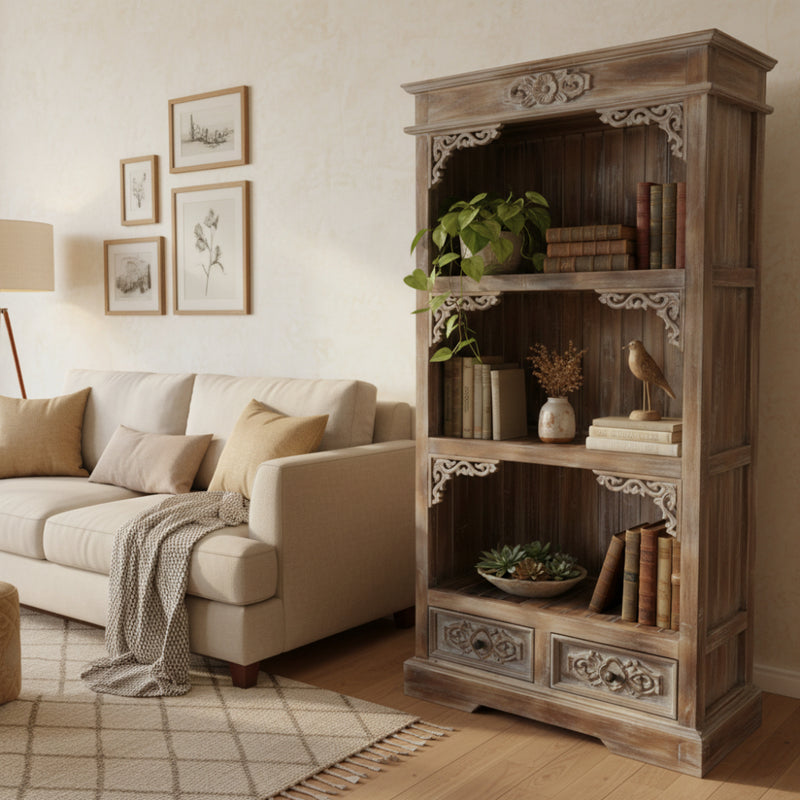 Barton Bookcase White Wash Mahogany H1800-zoom-