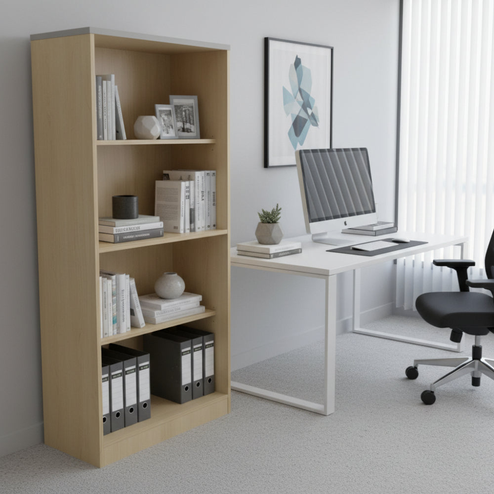 Symphony 4Tier Bookcase Maple/Silver-zoom-3