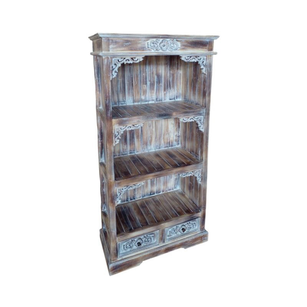 Barton Bookcase White Wash Mahogany H1800