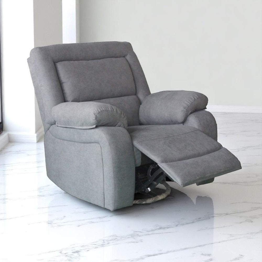 Lenora Rocker Swivel Recliner Dark Grey