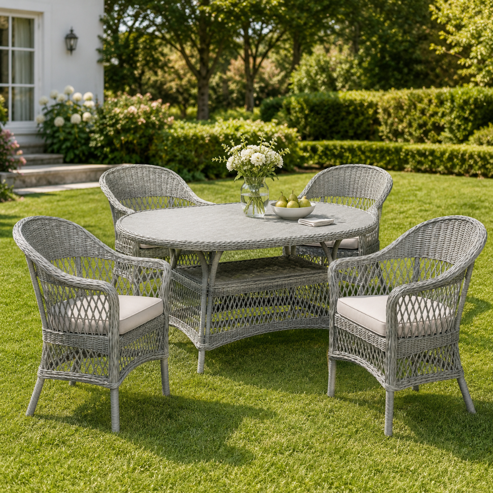 Sundby Patio Table - Poly Rattan Grey-zoom-3
