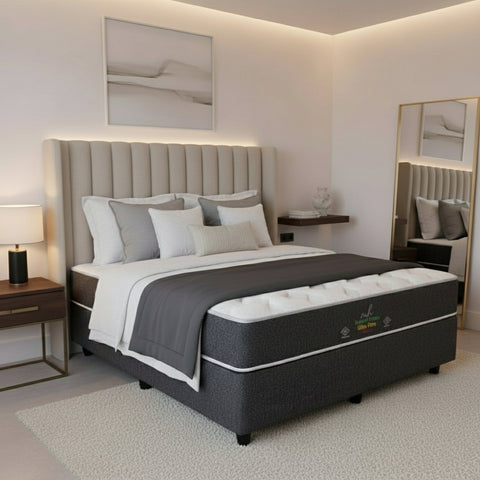 Mattress with a visible brand logo on a white background